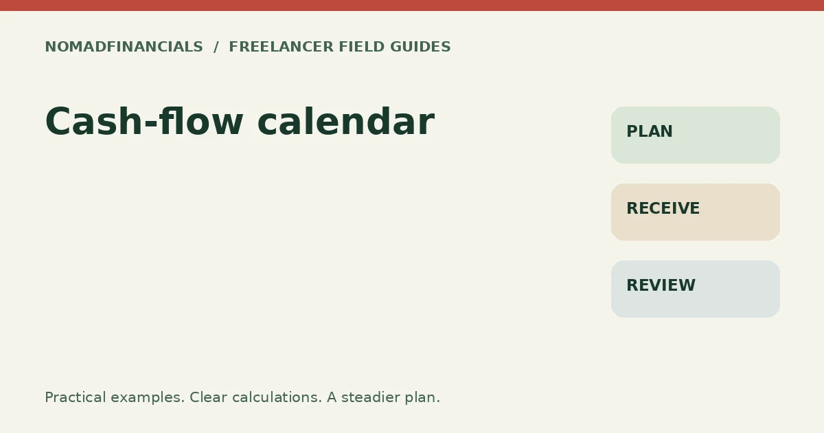 Cash-flow calendar — NomadFinancials freelancer field guide