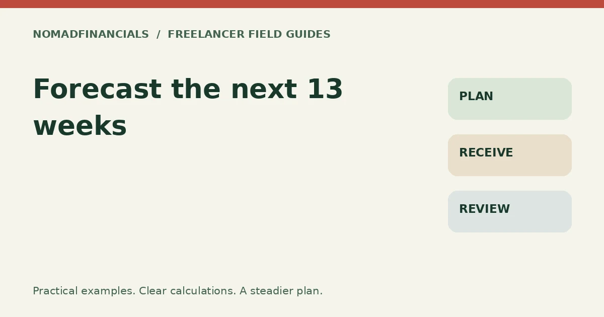 Forecast the next 13 weeks — NomadFinancials freelancer field guide