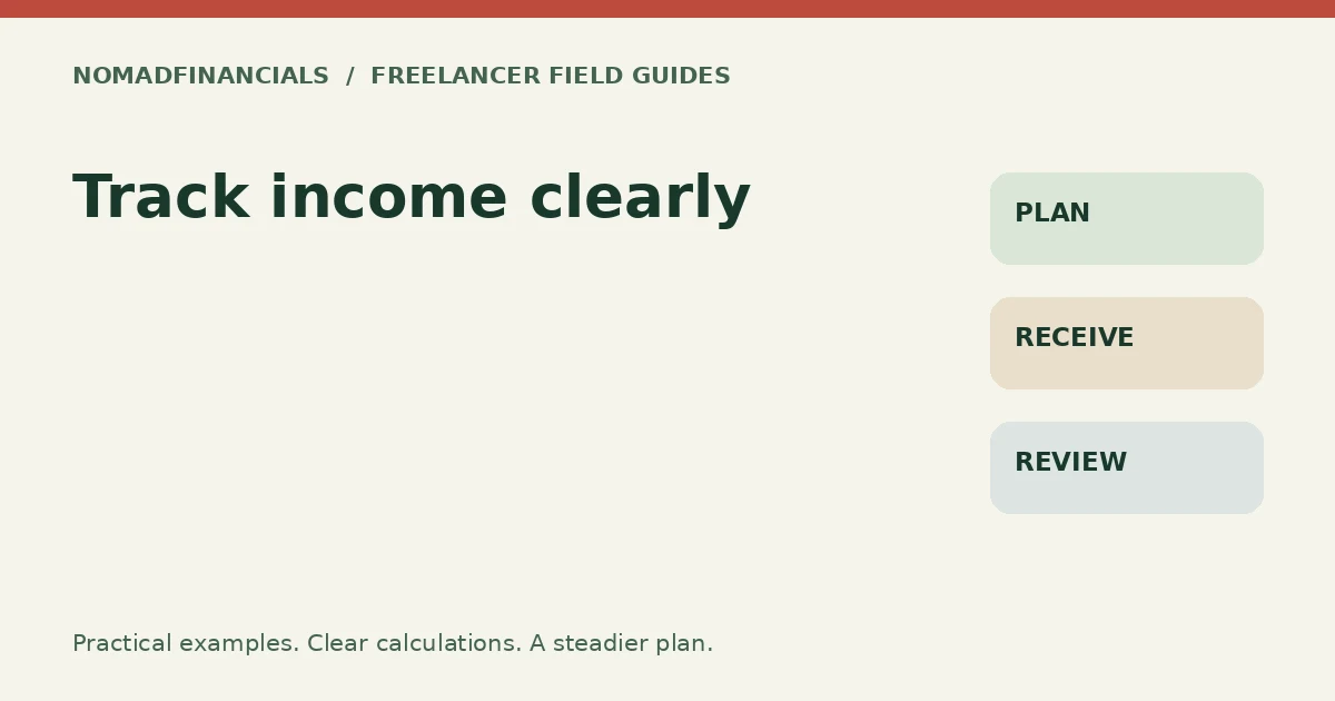 Track income clearly — NomadFinancials freelancer field guide
