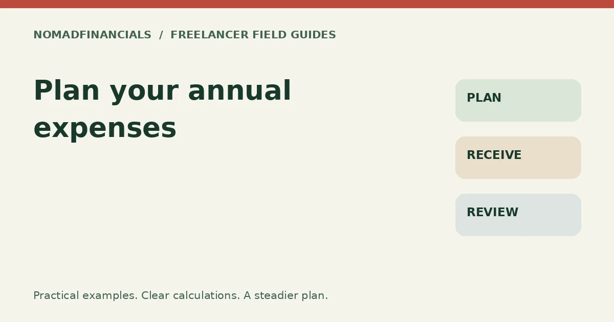 Plan your annual expenses — NomadFinancials freelancer field guide