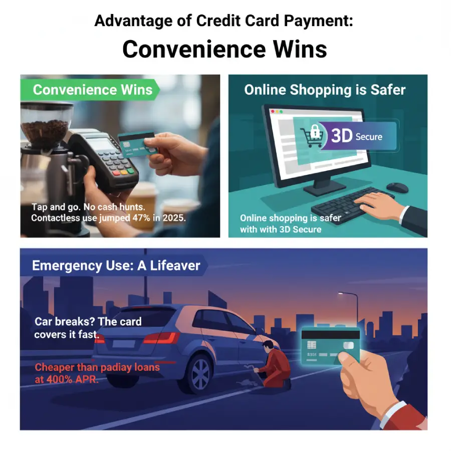 Advantage of Credit Card Payment: Convenience Wins