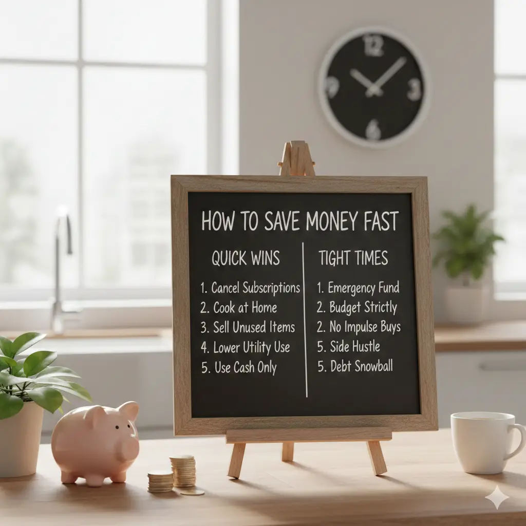 How To Save Money Fast: Quick Wins for Tight Times How To Save Money Fast: Quick Wins for Tight Times