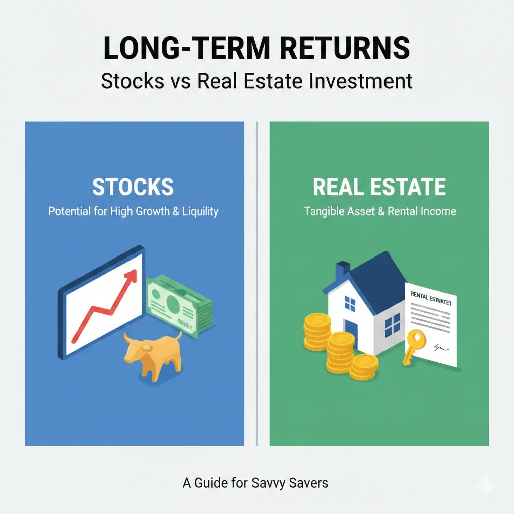 Long-Term Returns: Stocks vs Real Estate Investment – A Guide for Savvy Savers