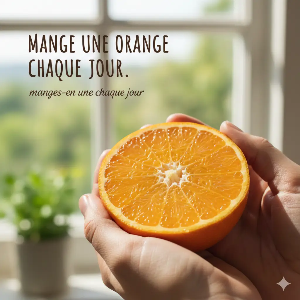 Mange une orange chaque jour. example answermanges-en une chaque jour.