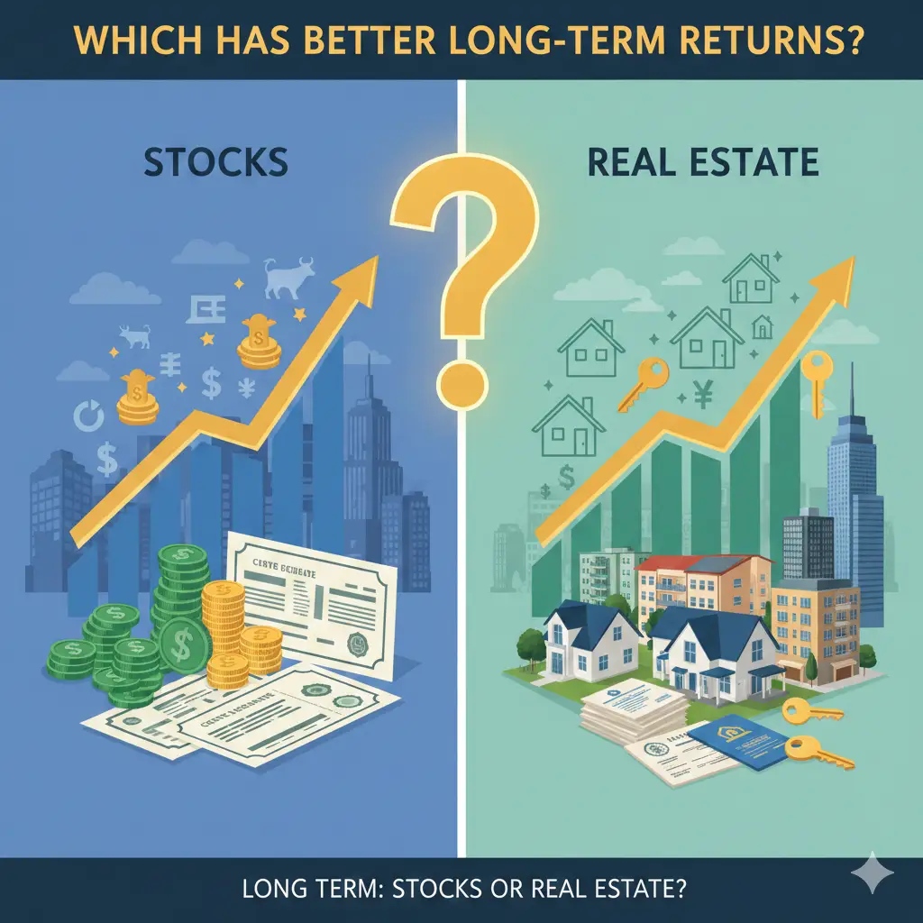 Stocks vs Real Estate Average Annual Returns Comparison: Which Builds Wealth Over Decades?