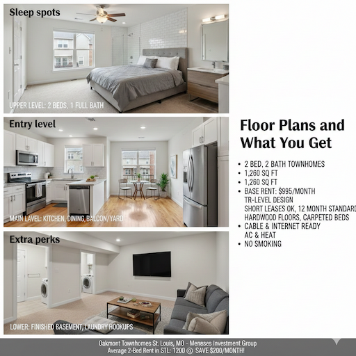 Oakmont Townhomes Meneses Investment Group Company Photos: Affordable Living in St. Louis Floor Plans and What You Get