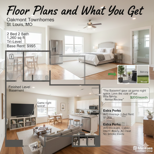 Oakmont Townhomes Meneses Investment Group Company Photos: Affordable Living in St. Louis Compared to The Porter and Oakmont FL