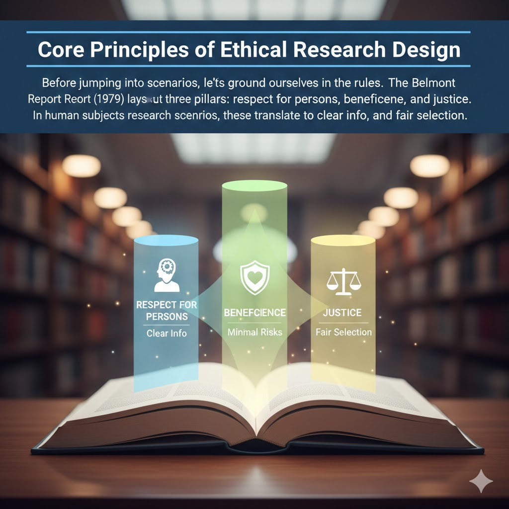 Which Scenario Best Describes a Researcher Making Thoughtful Considerations in Online Research Ethics? Core Principles of Ethical Research Design