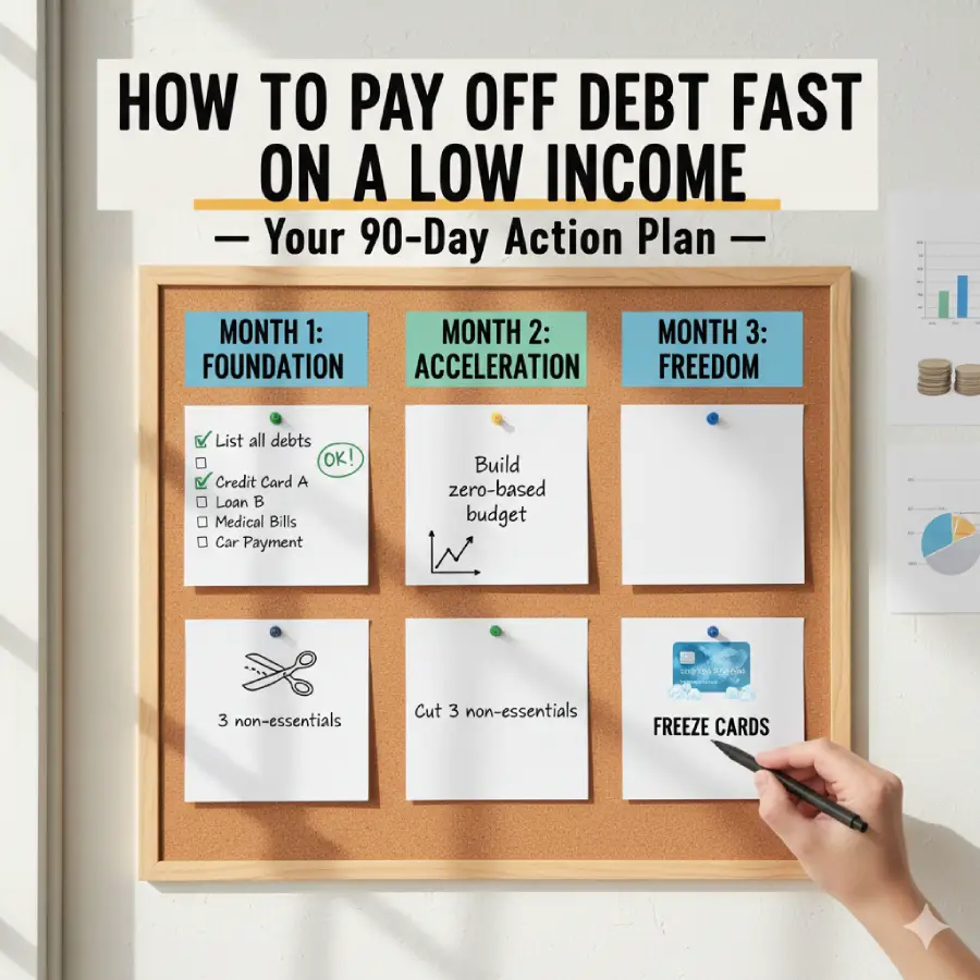 How to Pay Off Debt Fast on a Low Income — Your 90-Day Action Plan