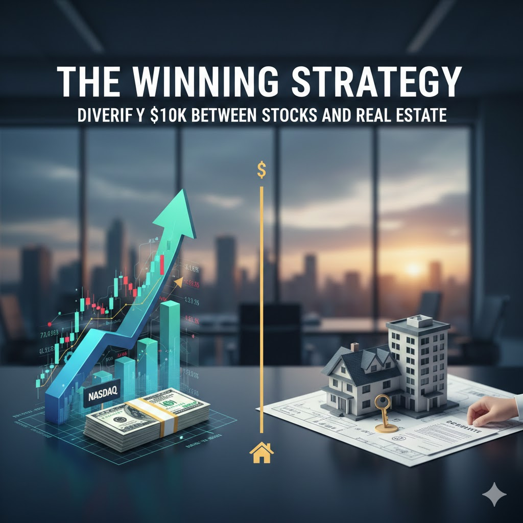 The Winning Strategy: Diversify $10k Between Stocks and Real Estate